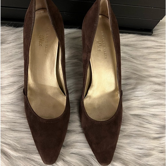 AK ANNE KLEIN IFLEX  👠 Ladies Brown Suede High Heels - Picture 9 of 9